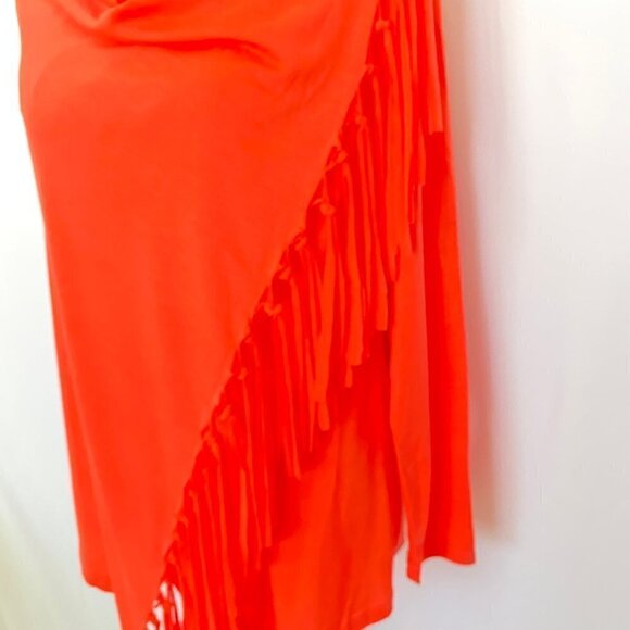 15. Heathmoor Tangerine Color Wrap Long Sleeve Blouse - Picture 2 of 9